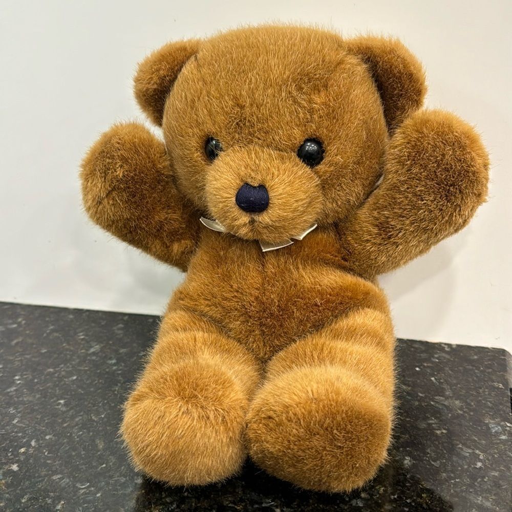 Dakin Cuddles Teddy Bear Plush Vintage 1979 Stuffed Animal Toy 14" Yellow Bow